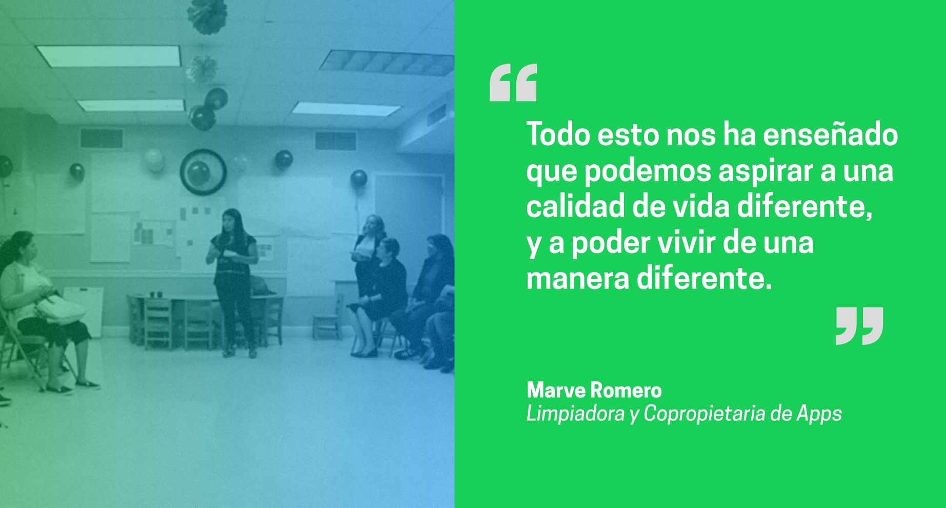 Una foto de Marve y una cita, Todo esto nos ha enseñado que podemos aspirar a una calidad de vida diferente, y a poder vivir de una manera diferente. Una foto de Marve y una cita, Todo esto nos ha enseñado que podemos aspirar a una calidad de vida diferente, y a poder vivir de una manera diferente.
